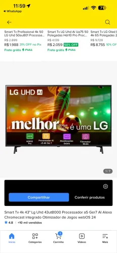 Tv 43 LG semi nova smart