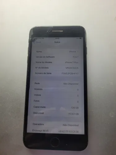 Iphone 7 plus 128gb funciona tudo bateria boa com caixa