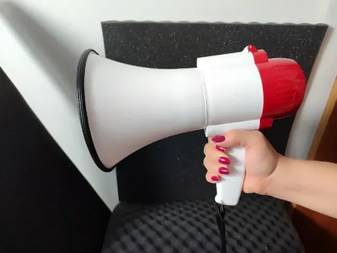 Megafone recarregável com sirene e função de gravação portátil Novo