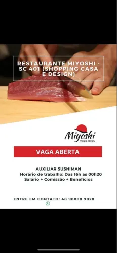 Vaga Auxiliar de Sushiman 