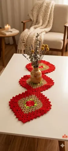Trilho de Mesa em Crochê Novo (Pronta Entrega) - Caminho de Mesa Decorativo