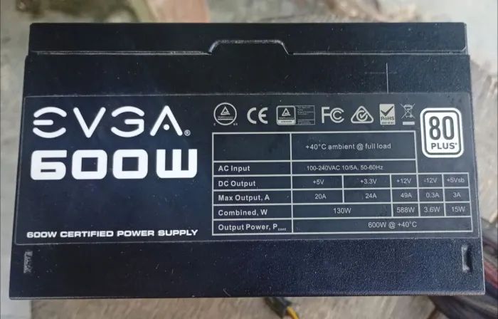 Fonte Real EVGA 600W 80 plus