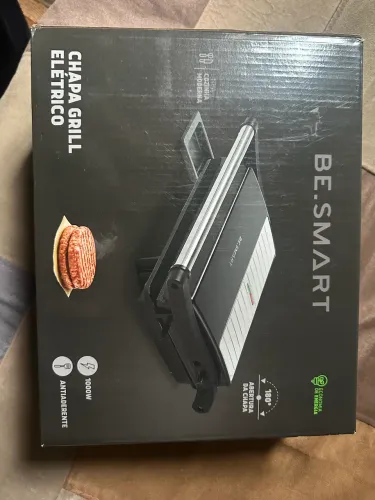 Chapa Grill Elétrica Be Smart 1000W - 220v - Nova na Caixa