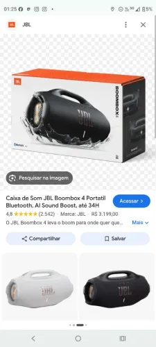 JBL Boombox 4 Preta Nova Lacrada na Caixa - Sem<br><br>Nota Fiscal
