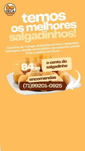 Cento de salgados para eventos.