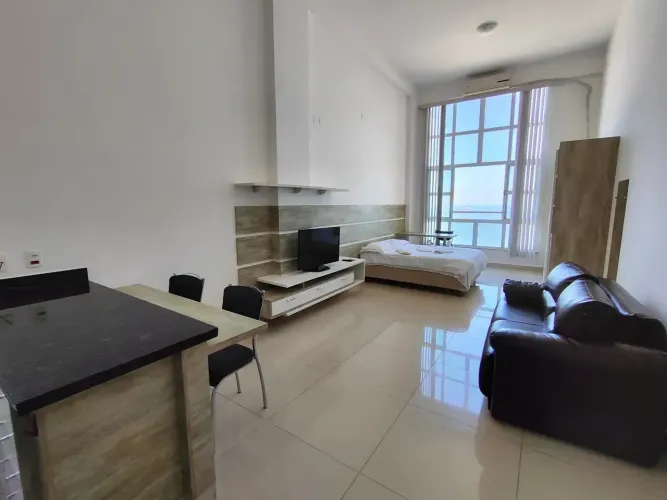 Oportunidade Loft com vista para o mar no Costa do Sol mobiliado c/ 1 quarto, 1br 1vg , sp