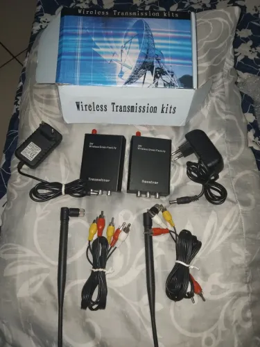 Kit transmissor de áudio e video analógico sem fio