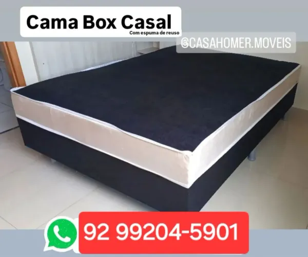 Cama de casal preta