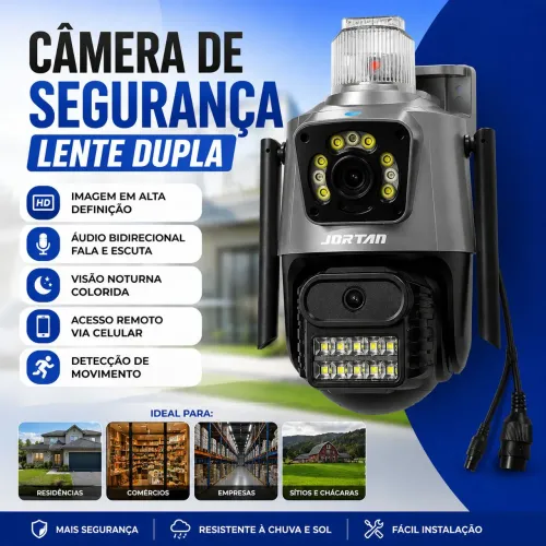 CÂMERA DE SEGURANÇA LENTE DUPLA