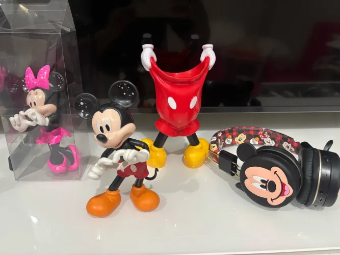Kit mickey decorativo , com fone sem fio e porta caneta