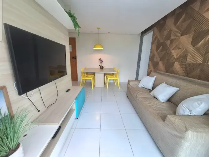 Aluguel na Bela Praia de Muro Alto/Porto de Galinhas, Lindo Apt Mobiliado 65m² 3Qts 1Sui C