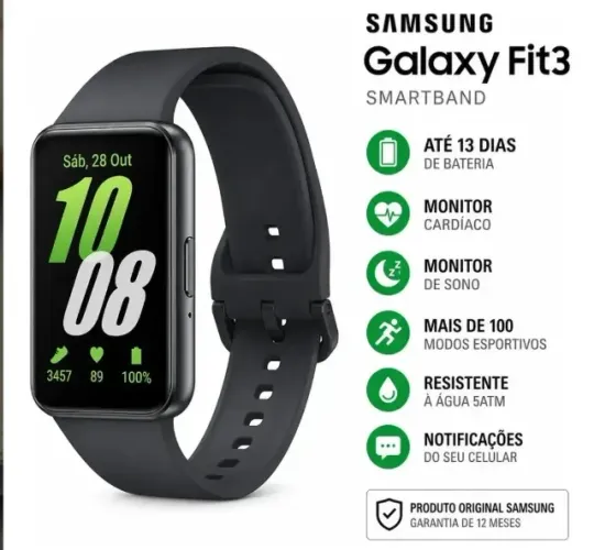 ) Smartwatch Samsung Galaxy Fit3 Display 1.6" Grafite