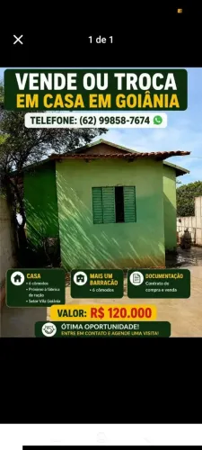 Vendo essa casa em itaberai troco por uma em Goiânia