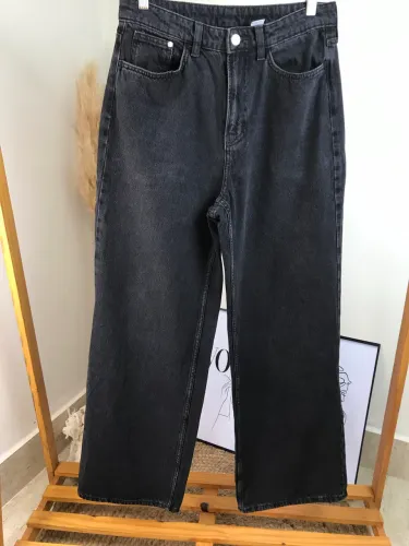 Calça jeans Wide leg preta h&m 40