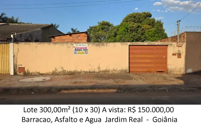 Leia a descrição: Lote 300,00m² (Barracao, Asfalto e Agua) Jardim Real