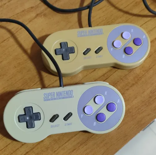 2 Controles Originais Snes + Tetris 2 Original