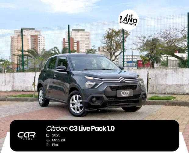 CITROEN C3 2025 LIVE PACK 1.O FLEX MANUAL /// MELHOR CUSTO BENEFICIO DA CATEGORIA!!!