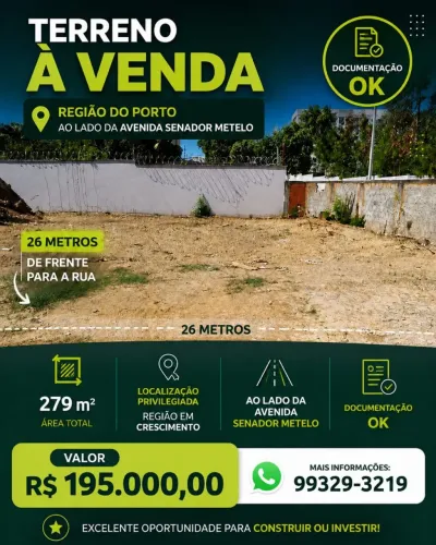 TERRENO EXCELENTE LOCALIZAÇÃO NO PORTO