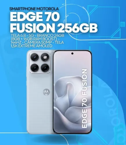 Motorola Edge 70 Fusion 256GB Branco - 24GB RAM / Tela 144Hz AMOLED (Novo/Lacrado)