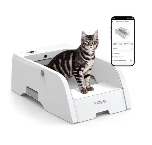 ? Caixa de Areia Automática para Gatos Newpet com Conexão Wi-Fi