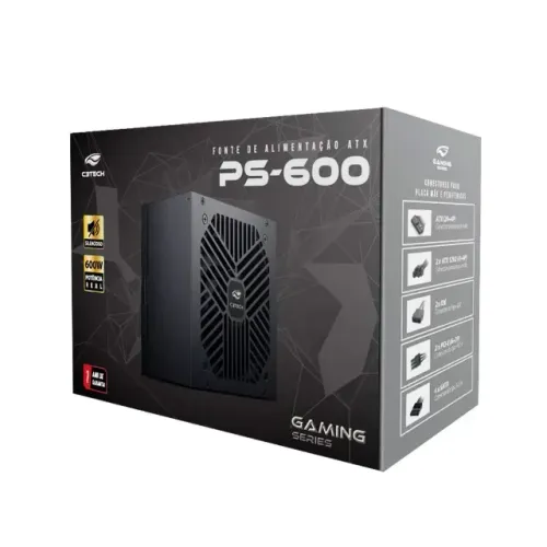 FONTE ATX 600W PS-600BK C3TECH S/ CABO
