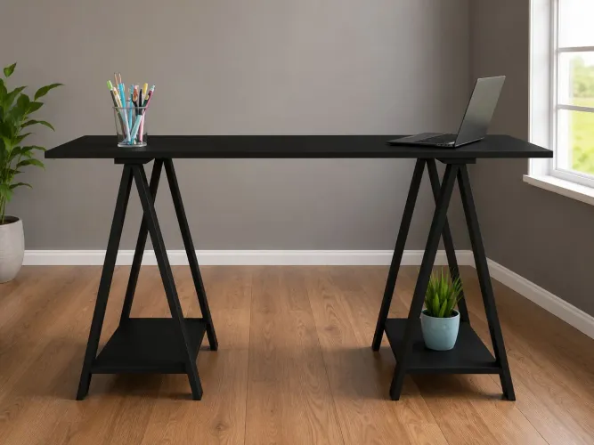 Imperdível ! Mesa Escrivaninha Cavalete Preta