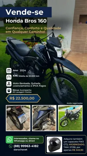 Honda NXR Bros 160 ESDD Flex 2024 - Impecável / Único Dono / Revisada