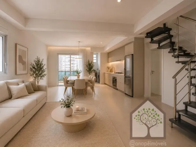 Cobertura Duplex Nova no Itacorubi 2 Quartos (1 Suíte), Home Office e 2 Vagas Pronta par