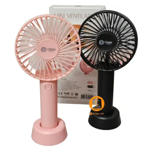 Ventilador de Mão portátil com suporte para Mesa, Recarregável