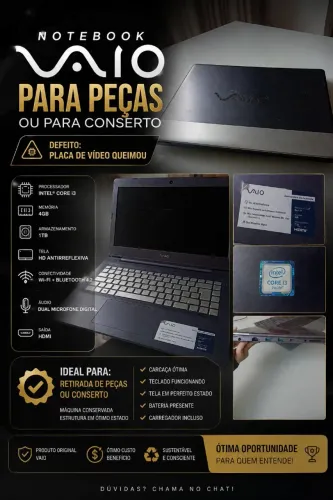 VAIO Notebook Com Defeito - Não Funciona a Placa de Vídeo