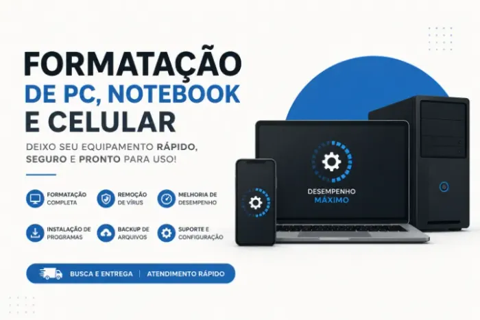 Formatação de Notebook, PC e Celular | Instalação, Backup e Limpeza | Manaus/AM