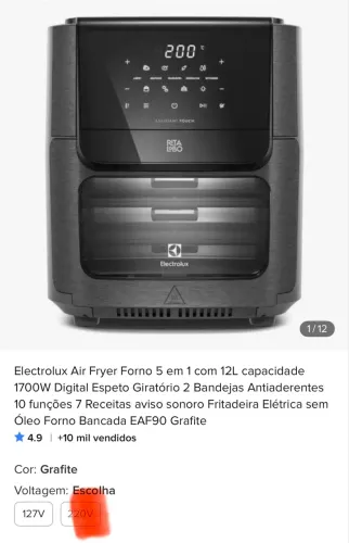 Eletrolux air fryer semi nova