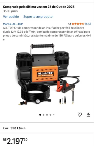 Compressor de pneus veicular All-Top