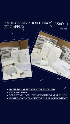 FONTE CARREGADOR TURBO ( TIPO APPLE)