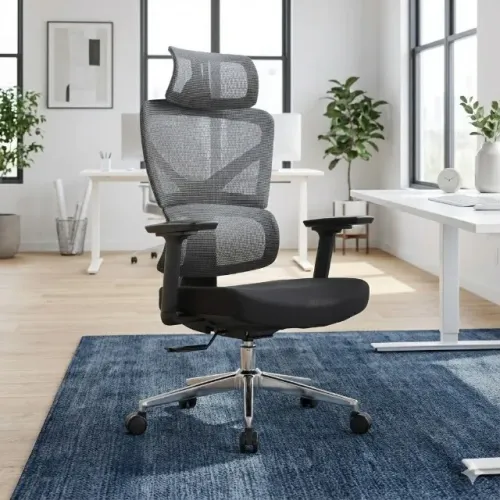 Cadeira Presidente Tela Titan Preta Ergonômica Conforto Executivo Premium Luxo 30067