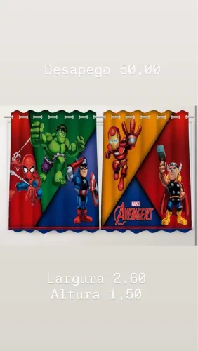 Cortina infantil vingadores