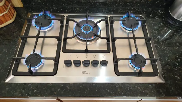 Cooktop Fischer, mesa em inox, chama tripla