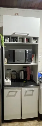 Armário de Cozinha com Espaço para Micro-ondas - Branco