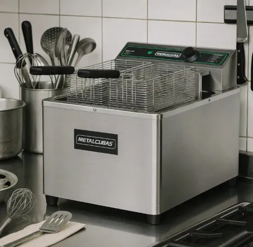 Fritadeira elétrica industrial Metal cubas 15 lt