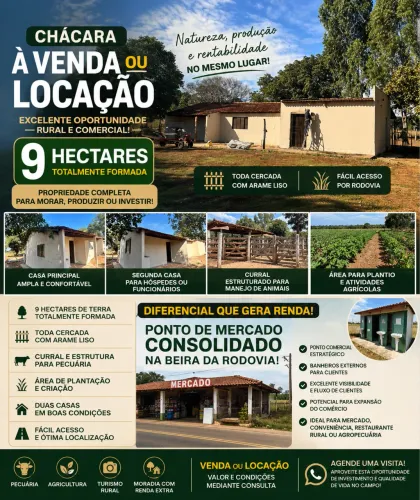 Alugo ou vendo chácara
