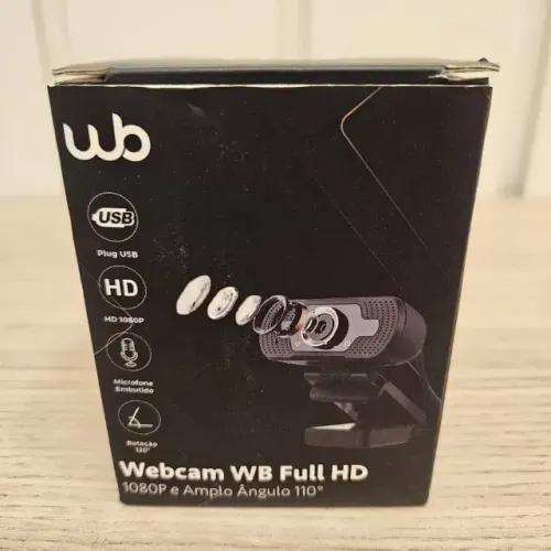 Webcam Full HD 1080P WB Amplo Ângulo 110°