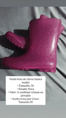 Bota de Chuva - Rosa / Menina - tamanho 34