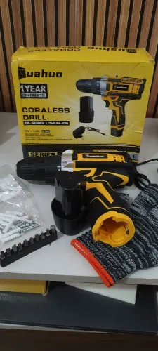 Parafusadeira e furadeira Huahuo 12v kit completo 