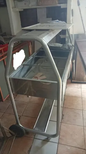 carrinho buffet térmico self service inox 8 cubas ( quente )