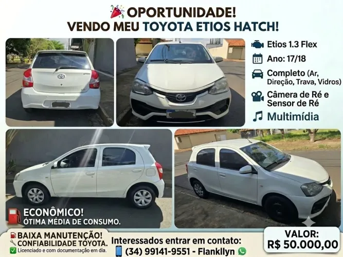 Toyota Etios X 1.3 Flex 16V 5P Mec. 2018