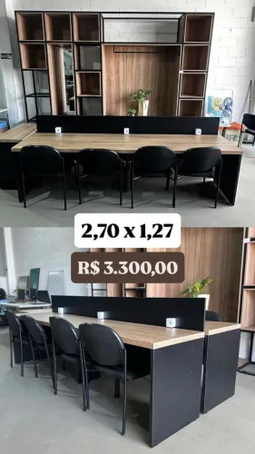 Estação de Trabalho Amadeirado C/ Preto