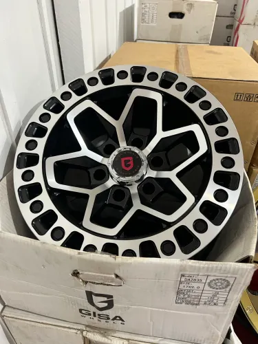 Jogo De Roda Gisa DA2835 Preto Diamantado 6x139 - 17x9 Offset -25 (Nv)