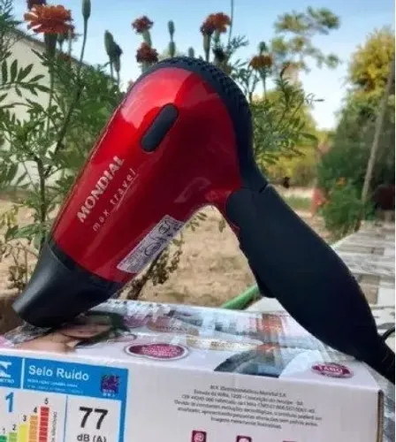 Secador de cabelo Mondial max travel 1200w bivolt preto e vermelho Pronta Entrega