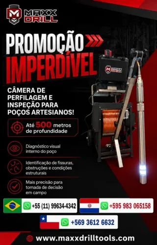 Câmera filmagem para poços artesianos