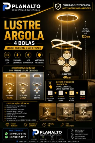 LUSTRE ARGOLAS 4 BOLAS